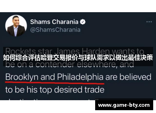 如何综合评估哈登交易报价与球队需求以做出最佳决策
